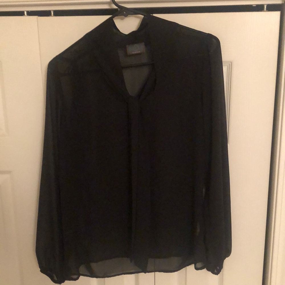 Black vintage pussybow blouse